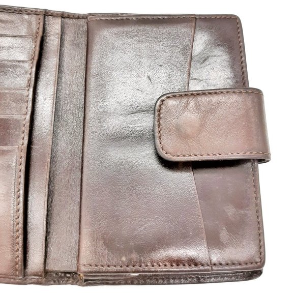 Fendi Zucca Bifold Snap Brown & Tan Leather Jacquard Small Wallet 5.25" X 3.25" - Picture 10 of 16